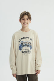Polera Niño Oversize Crudo