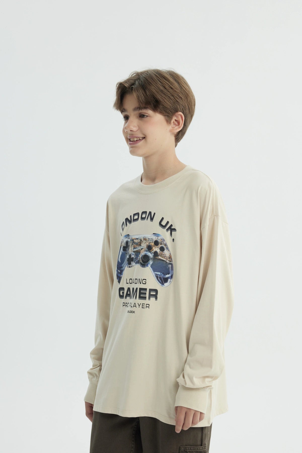 Polera Niño Oversize Crudo