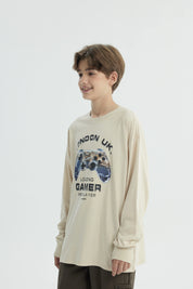 Polera Niño Oversize Crudo