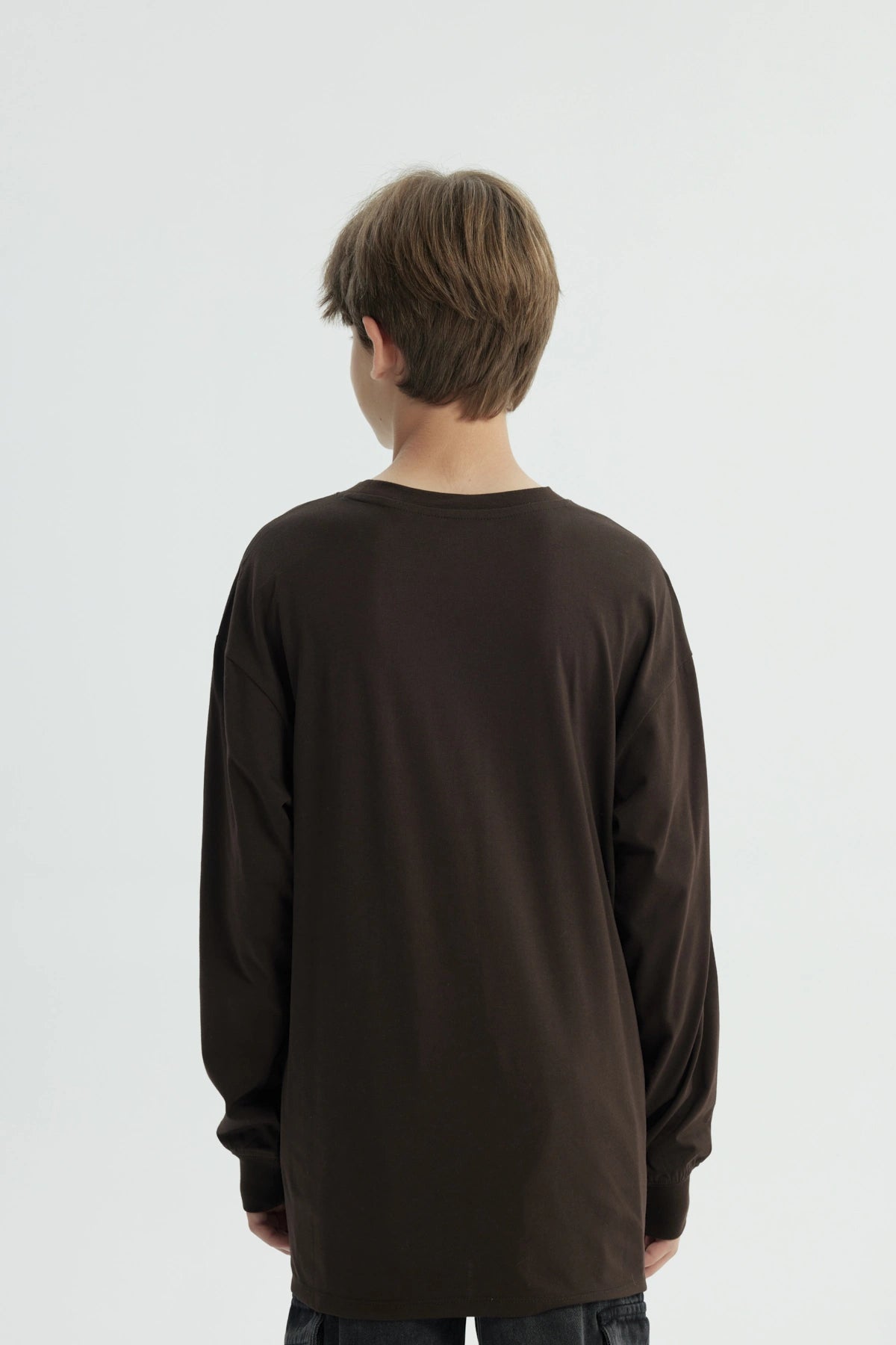 Polera Niño Oversize Café Oscuro