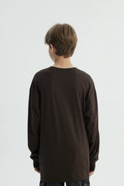 Polera Niño Oversize Café Oscuro