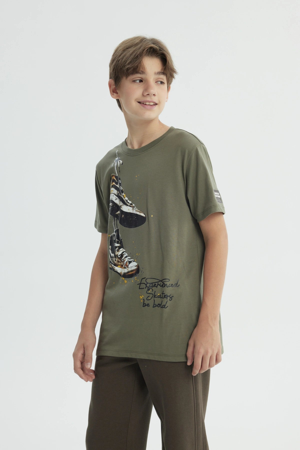 Polera Niño Regular Verde Militar