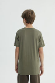 Polera Niño Regular Verde Militar