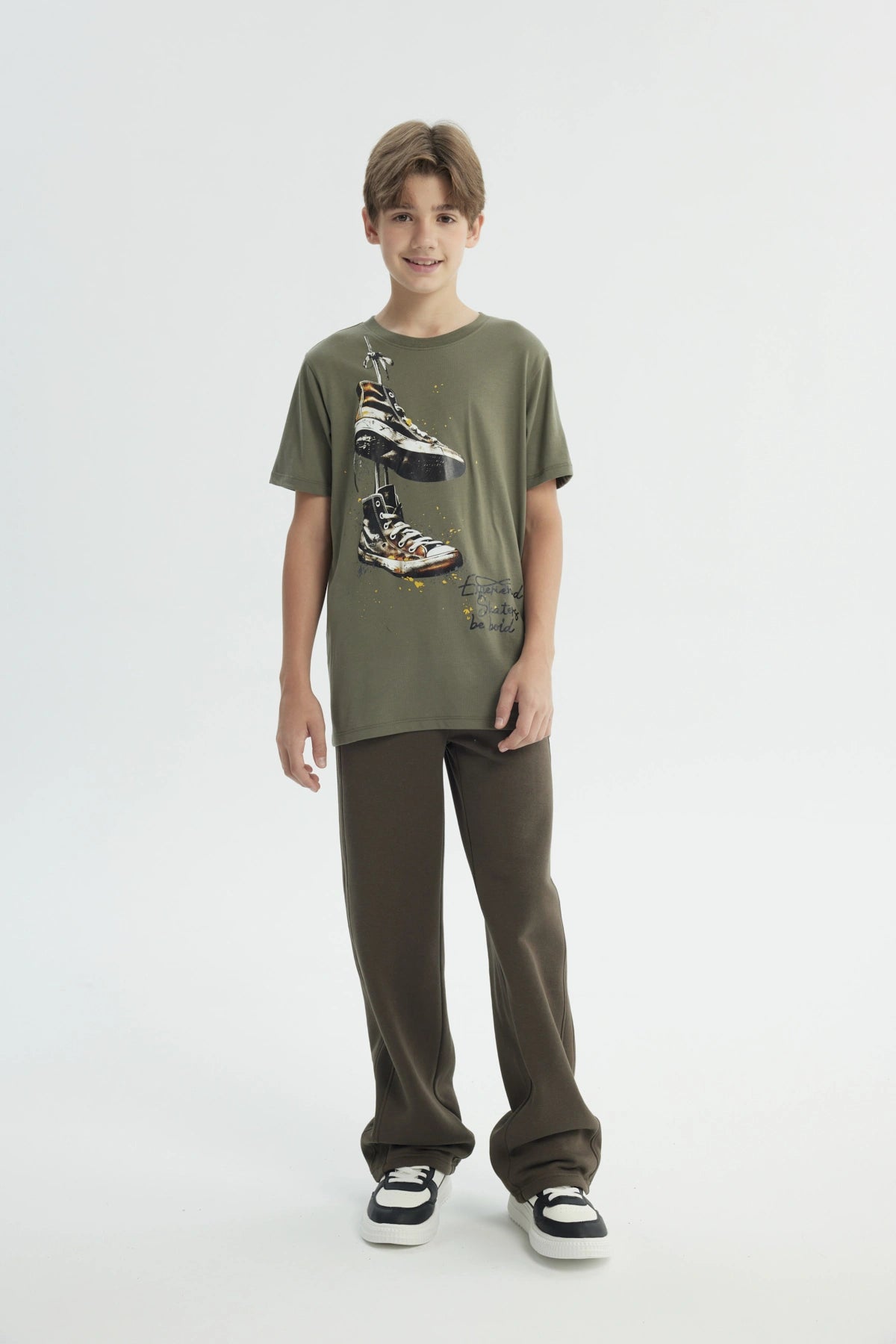 Polera Niño Regular Verde Militar