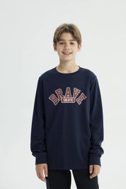 Polera Niño Slim Azul Oscuro