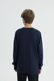 Polera Niño Slim Azul Oscuro
