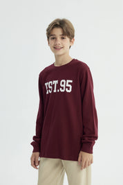 Polera Niño Slim Burdeo
