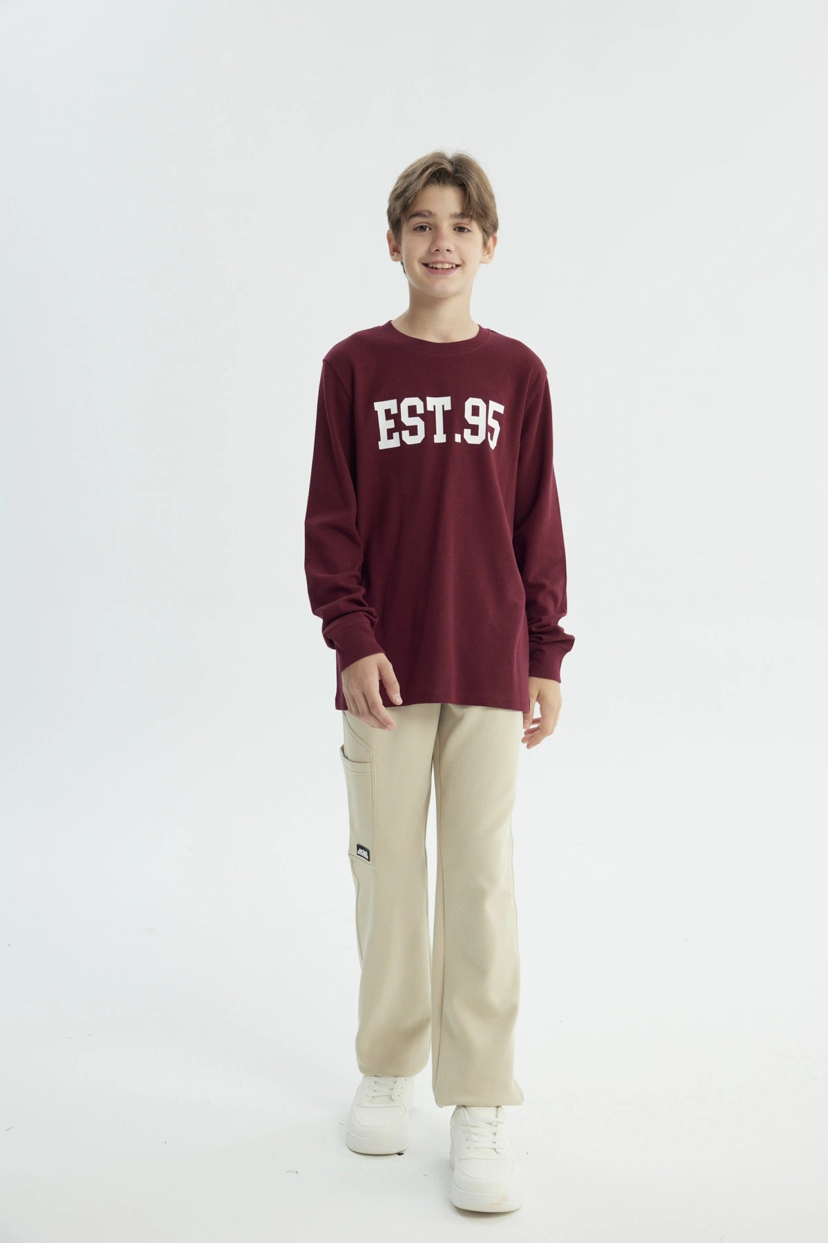 Polera Niño Slim Burdeo