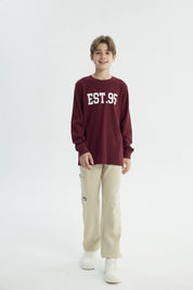 Polera Niño Slim Burdeo