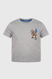 Polera Niño Regular Gris Melange Claro