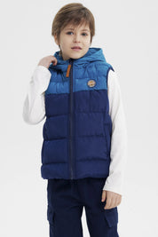 Parka Niño Sin Mangas Azul Petroleo