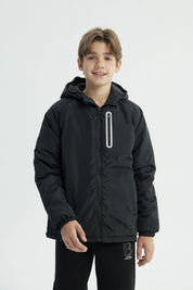 Chaqueta Niño Con Gorro Negro