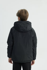 Chaqueta Niño Con Gorro Negro