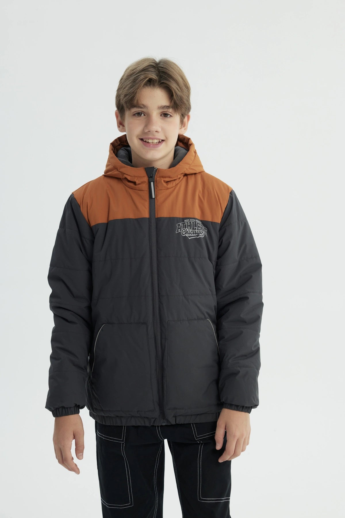 Parka Niño Con Gorro Marengo