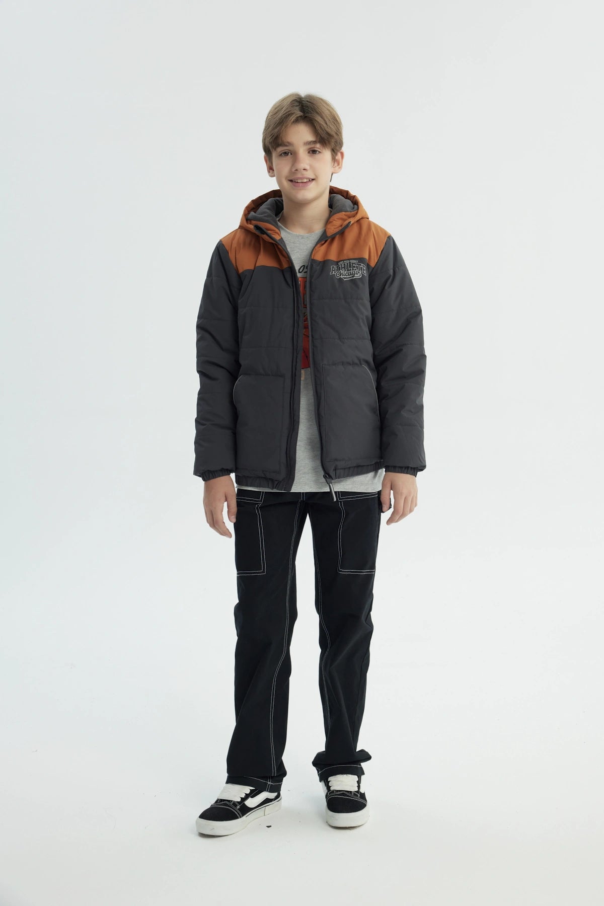 Parka Niño Con Gorro Marengo