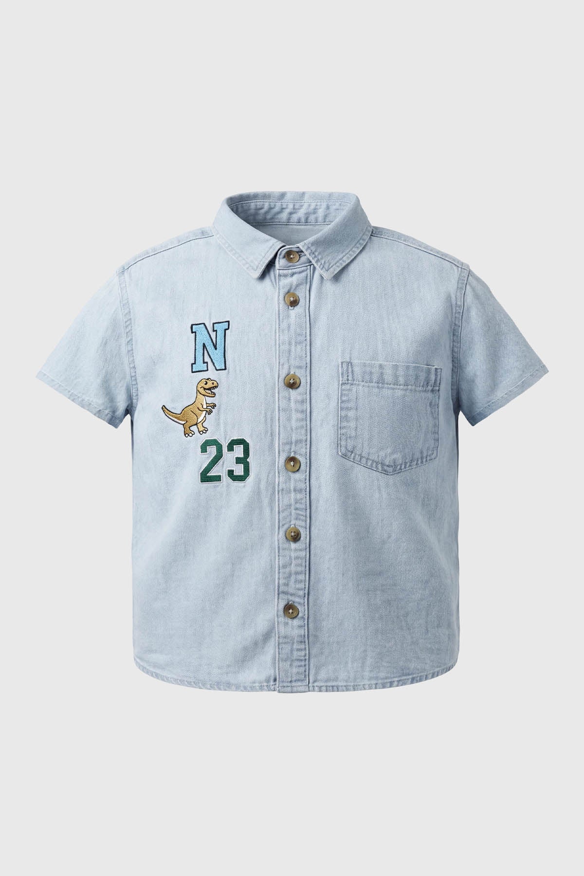 Camisa Regular Niño Azul Claro
