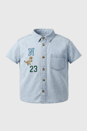 Camisa Regular Niño Azul Claro
