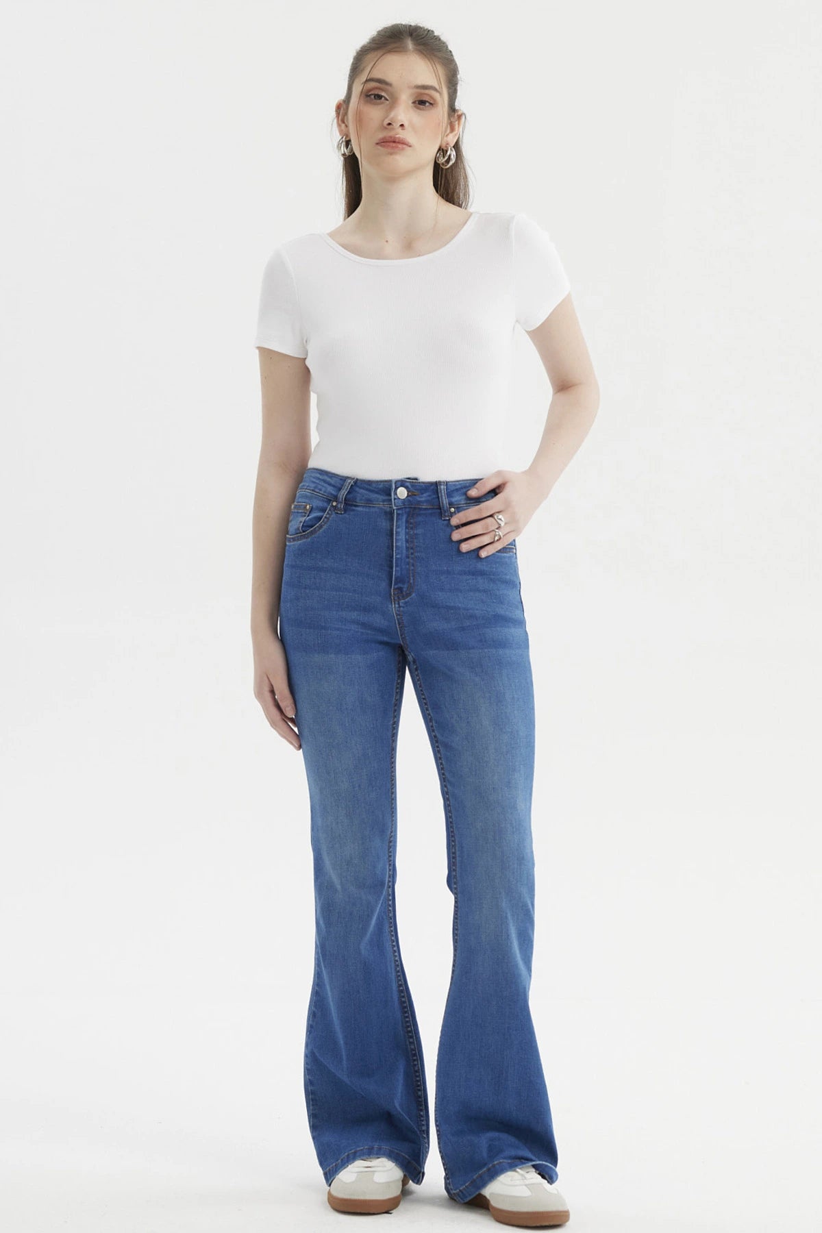 Jeans Mujer Flare Vale Azul