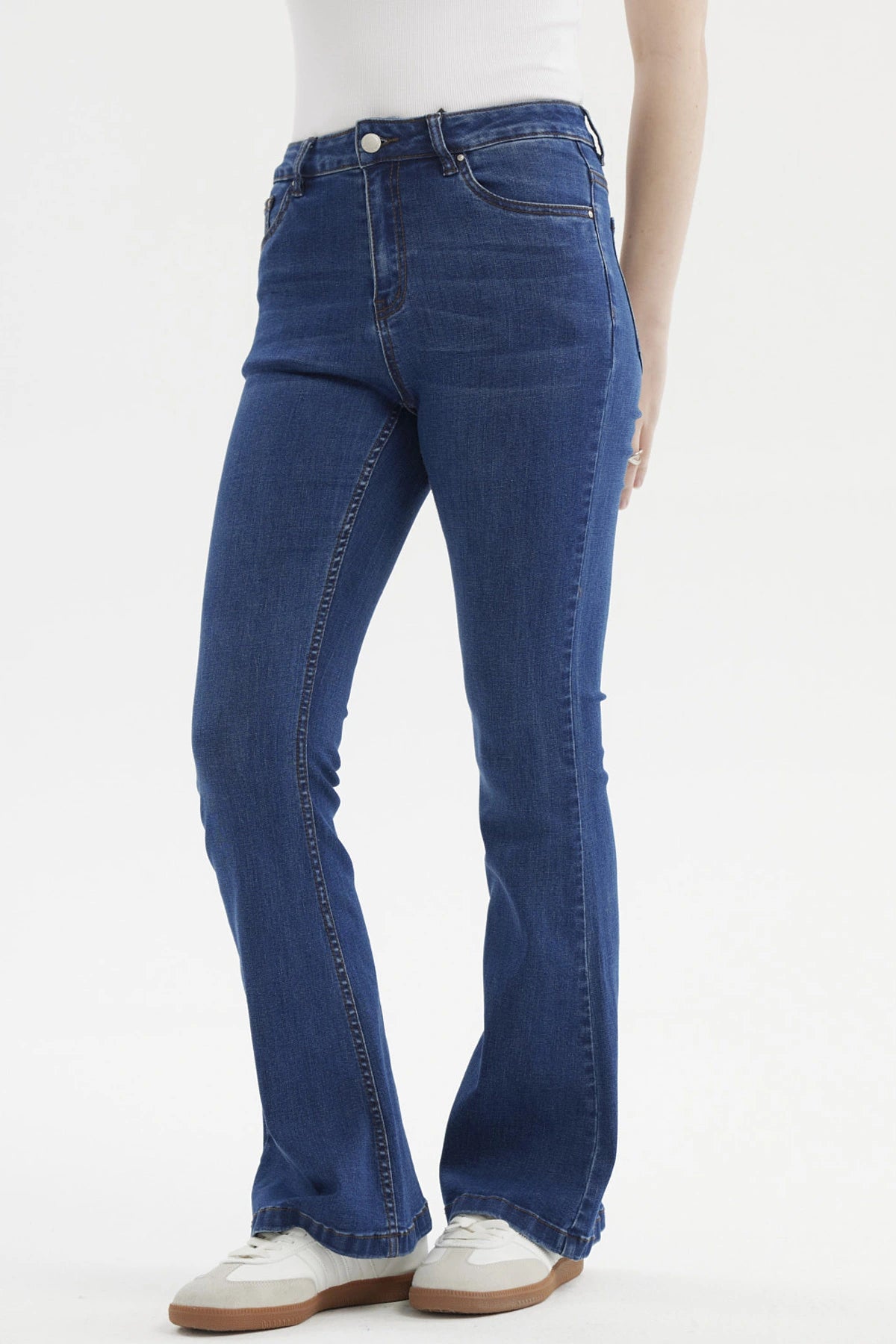 Jeans Mujer Flare Vale Azul Oscuro