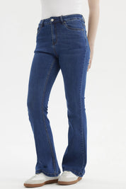 Jeans Mujer Flare Vale Azul Oscuro