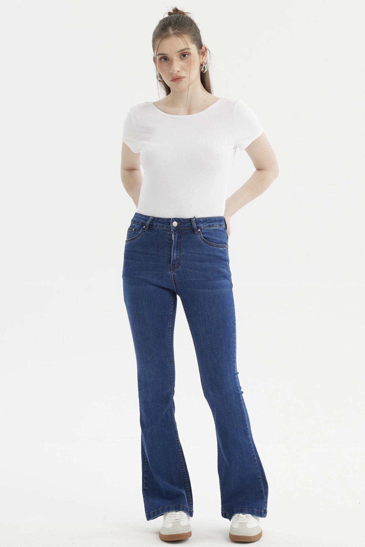 Jeans Mujer Flare Vale Azul Oscuro