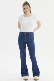 Jeans Mujer Flare Vale Azul Oscuro