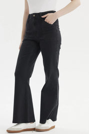 Jeans Mujer Flare Bolsillo Negro