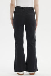 Jeans Mujer Flare Bolsillo Negro