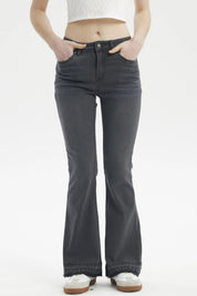 Jeans Mujer Flare Basta Gris