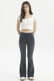 Jeans Mujer Flare Basta Gris