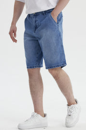 Bermuda Hombre Calce Recto Azul Claro