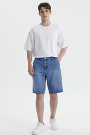 Bermuda Hombre Calce Recto Azul Claro