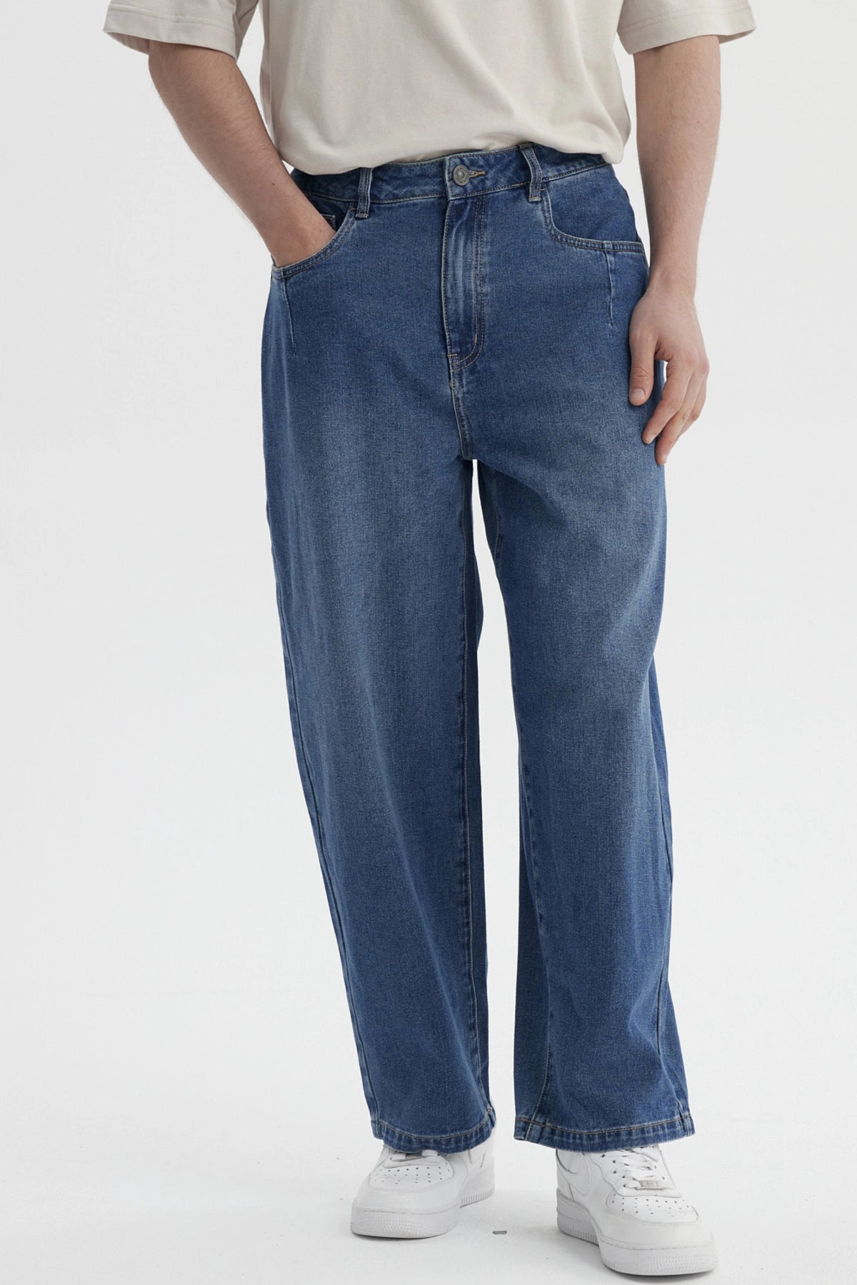 Jeans Hombre Baggy Retro Azul