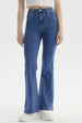 Jeans Mujer Flare Linea Curva Azul