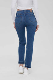 Jeans Mujer Recto Push Up Azul