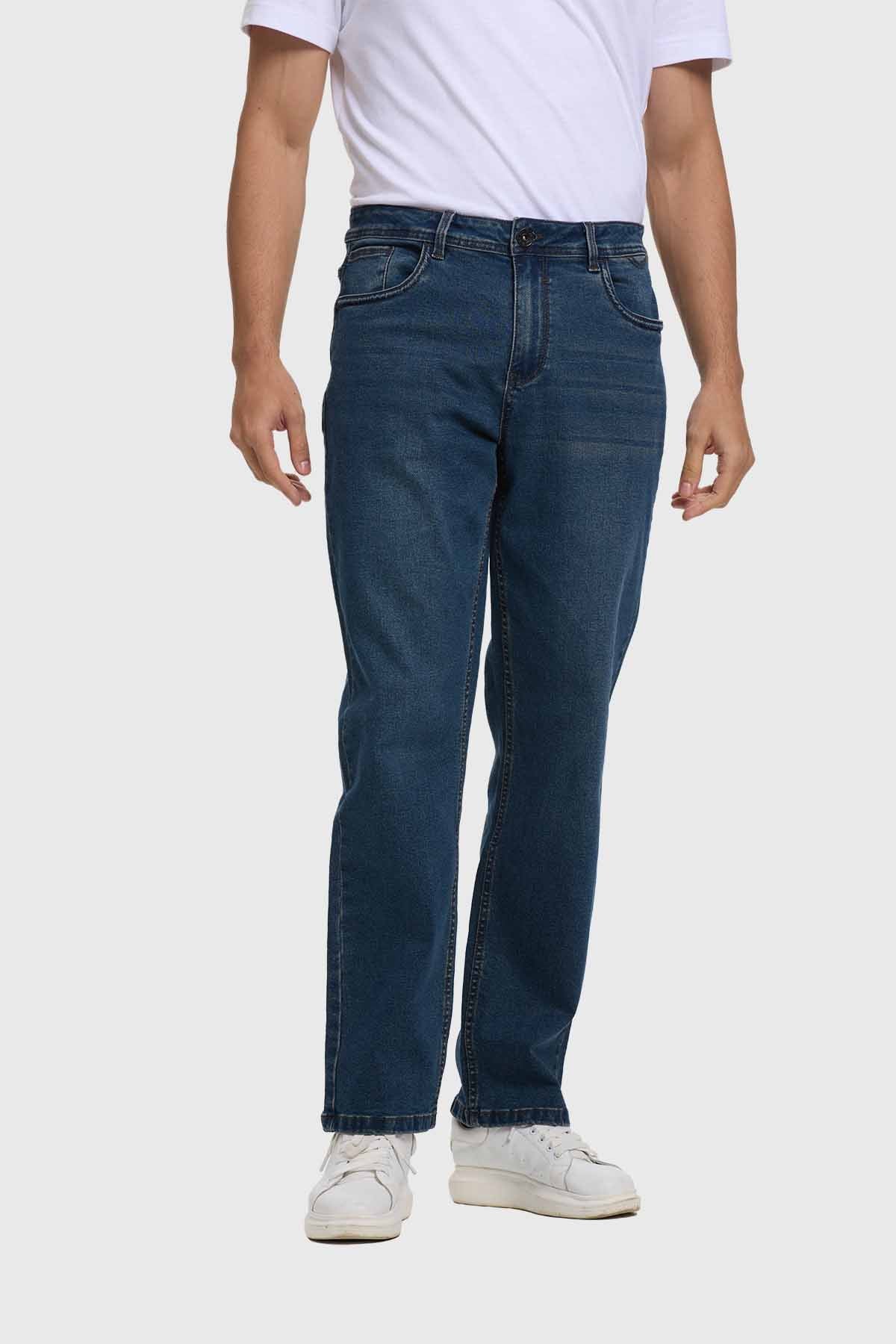 Jeans Straight Hombre Azul