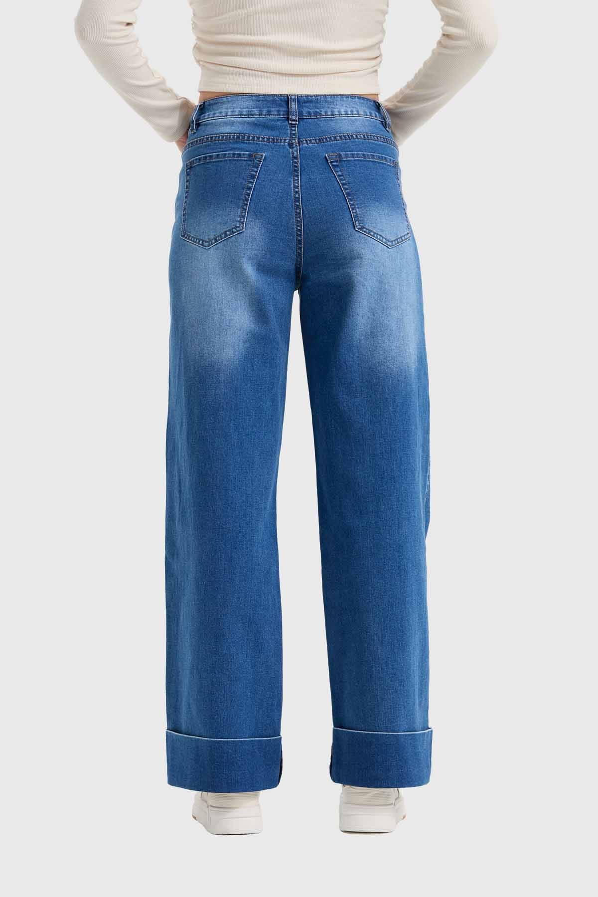 Jeans Mujer Wide Leg Basta Azul