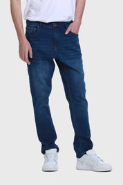 Jeans Hombre Slim Con Polar Azul