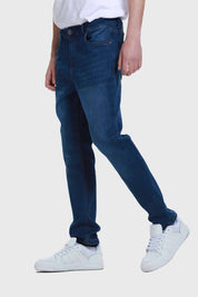Jeans Hombre Slim Con Polar Azul