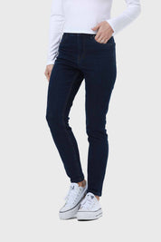 Jeans Mujer Skinny Con Polar Azul