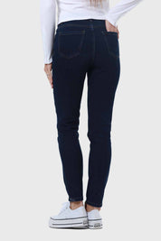Jeans Mujer Skinny Con Polar Azul