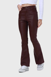 Jeans Mujer Flare Engomado Chocolate