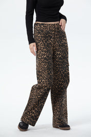 Jeans Mujer Wide Leg Cargo A Café
