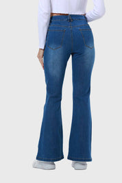 Jeans Mujer Flare Linea Push Azul