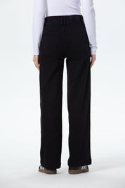 Jeans Mujer Bolsillo Calce Recto Negro