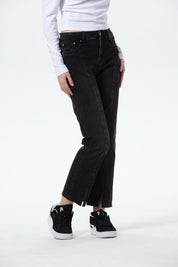 Jeans Mujer Slim Linea Abertura Gris