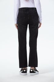 Jeans Mujer Slim Linea Abertura Gris
