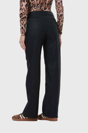 Jeans Mujer Engomado Calce Recto Negro