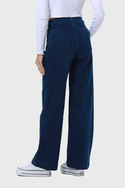 Jeans Mujer Lavado Calce Recto Azul