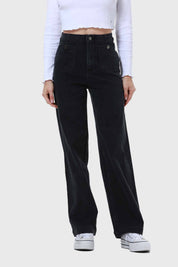 Jeans Mujer Lavado Calce Recto Negro